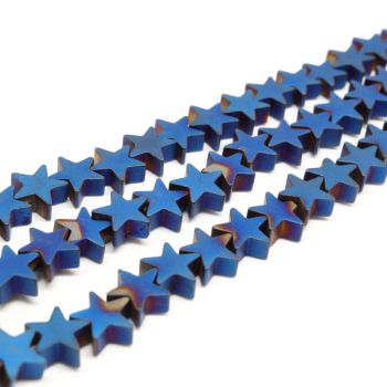 Hematit perle 3x3 mm, boja mat metalik plava, Cena je data za 1 niz od oko 39cm, Niz sadrži oko 98 perli ( 2131073 )