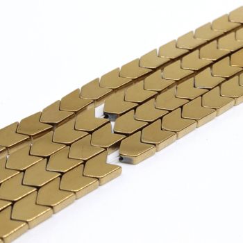 Hematit perle  4x6 mm, boja metalik zlatna, Cena je data za 1 niz od oko 39cm, Niz sadrži oko 60 perli ( 2131114 )