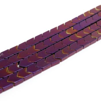 Hematit perle  4x6 mm, boja metalik ljubičasta, Cena je data za 1 niz od oko 39cm, Niz sadrži oko 60 perli ( 2131130 )