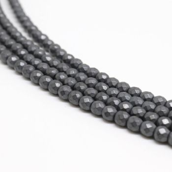 Hematit perle 3 mm faset , boja mat hematit, Cena je data za 1 niz od oko 39cm, Niz sadrži oko 125 perli ( 2131293 )