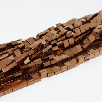 Hematit perle 6x6x2,5 mm, boja  metalik bakar ( 2131249 )