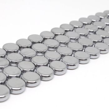 Hematit perle 7,5 x 3 mm, boja  metalik srebro ( 2131252 )