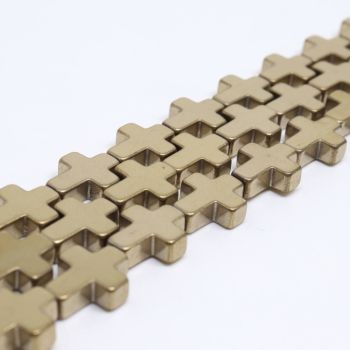 Hematit perle 8x10 mm, boja metalik zlatna ( 2131267 )