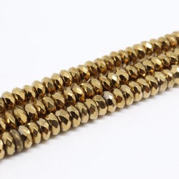 Hematit perle 6x3 mm, boja metalik zlatna ( 2131288 )