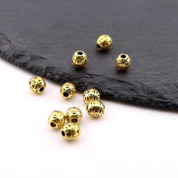 Metalna livena perla 6x6 mm, rupa 2mm…23MK12/1149DZL