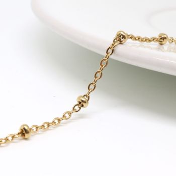 304 Stainless steel lanac  2.5x2x0.5mm  boja zlata   ( 261019 )