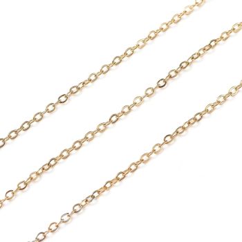 304 Stainless steel lanac  1.5x1x0.3mm boja zlata  ( 261023 )