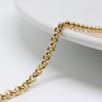 304 Stainless steel lanac u boji zlata - 3x2  mm  ( 26106 )