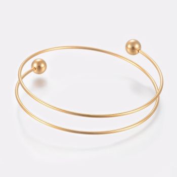 304 Stainless Steel osnova za narukvice- boja zlata   ( 29102 )