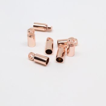 Završetak za kožicu, mesing pozlata u boji  Rose Gold 9x3.5 mm, otvor 3mm (  331022 )