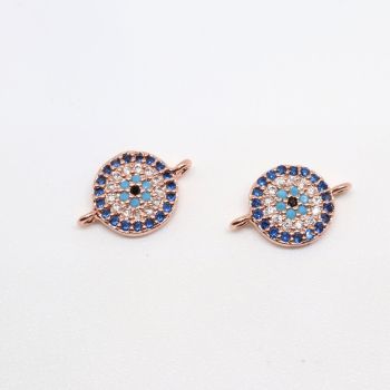 Konektor 13x10mm pozlata Rose Gold + CZ cirkoni (  331081 )