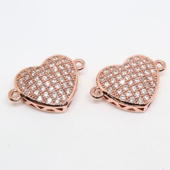 Konektor 17x12 mm pozlata Rose Gold + CZ cirkoni (  331085 )