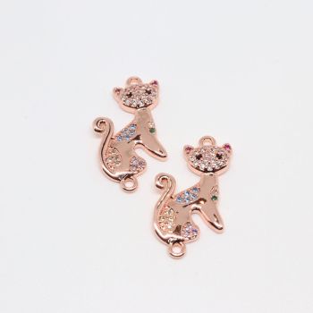 Konektor 22x12 mm pozlata Rose Gold + CZ cirkoni (  331088 )