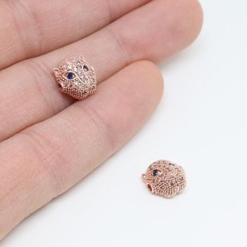 Perla 12x11 mm,  prevlaka pozlata Rose Gold + CZ cirkoni (  331095 )