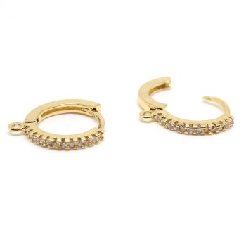 Osnova za Minđuše 11 mm pozlata Yellow Gold+CZ (  332007 )