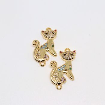 Konektor 22x12 mm pozlata Yellow Gold + CZ cirkoni (  332027 )