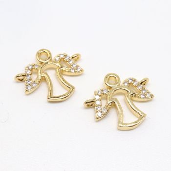 Konektor 15 x 12 mm,  pozlata Yellow Gold+ CZ cirkoni (  332057 )