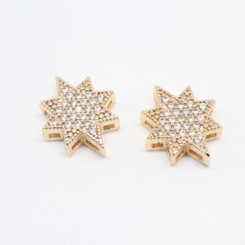 Perla 15x13 mm,  prevlaka pozlata Yellow Gold + CZ cirkoni (  332060 )