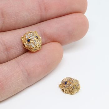 Perla 12x11 mm,  prevlaka pozlata Yellow Gold + CZ cirkoni (  332061 )