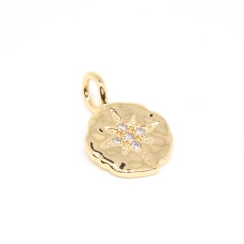 Privezak  15.5x10.5x1.5mm  prevlaka pozlata Yellow Gold + CZ Cirkoni(  332066 )