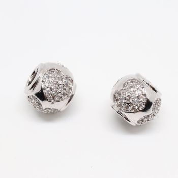 Perla 11 x 10 mm,  prevlaka Rodijum+ CZ cirkoni (  333009 )