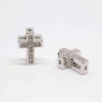 Perla 11x9 mm,  prevlaka Rodijum + CZ cirkoni (  333014 )