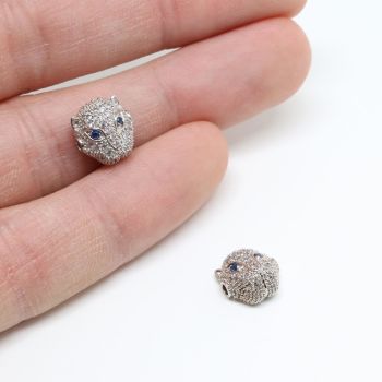 Perla 12x11 mm,  prevlaka Rodijum + CZ cirkoni (  333018 )