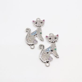 Konektor 21x11 mm Rodijum + CZ cirkoni (  334021 )