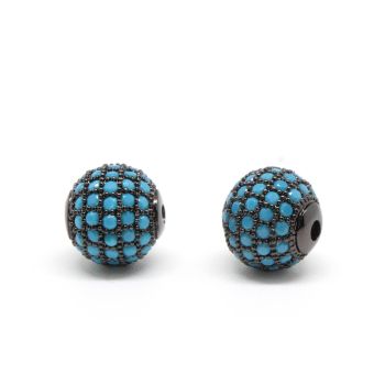 Perla 8 mm,  prevlaka Rodijum u hematit crnoj boji+ CZ cirkoni (  334030 )