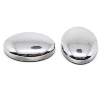 Kabašon 25x18  mm  Hemtit - metalik srebro   ( 3400036 )