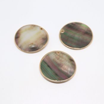 Privezak od Sedefa oko 30 mm- obod boja zlata (  340015 )