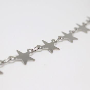 Deko link lanac sa zvezdama- boja inoxa   ( 50012 )
