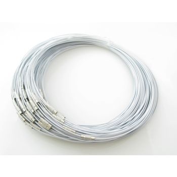 Čelična sajlica za ogrlice sa kopčom na šraf, prečnik 14,5 cm - boja bela (532BELA)