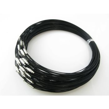 Čelična sajlica za ogrlice sa kopčom na šraf, prečnik 14,5 cm-- boja crna (532CRNA)