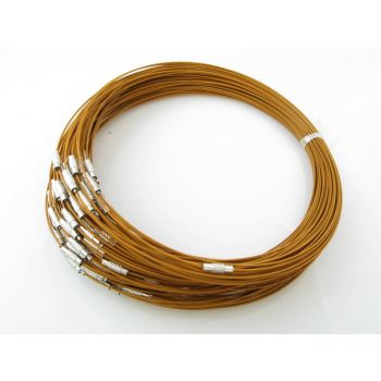 Čelična sajlica za ogrlice sa kopčom na šraf, prečnik 14,5 cm-- boja svetlo braon (532SVBRAON)