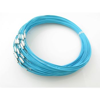 Čelična sajlica za ogrlice sa kopčom na šraf, prečnik 14,5 cm-- boja tikrizna (532TIRKIZNA)