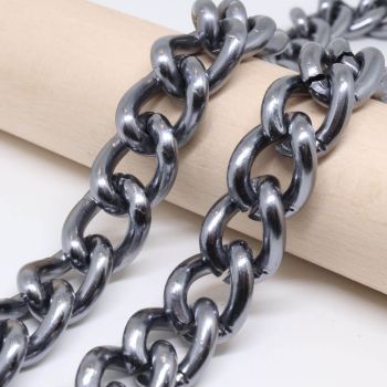 Aluminijumski lanac 22x17mm - boja hematita ( 6020003 )