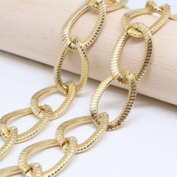 Aluminijumski lanac 24x15mm, žica 3x2mm - boja zlata ( 6020010 )