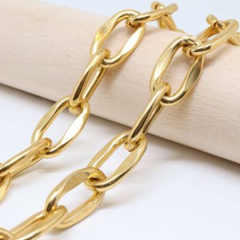 Aluminijumski lanac 21x13mm, žica 3 mm - boja zlata ( 6020013 )