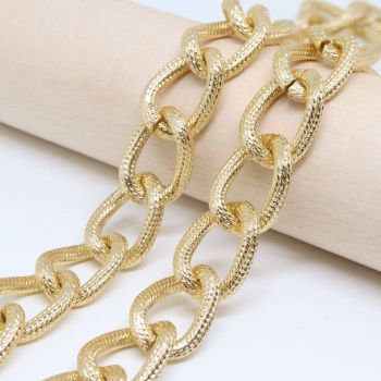 Aluminijumski lanac 18x12 mm, žica 3 mm - boja zlata ( 6020020 )