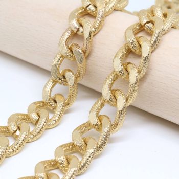 Aluminijumski lanac 16x12 mm, žica 3 mm - boja zlata ( 6020024 )