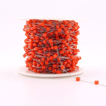 304 Stainless Steel Lanac 3x1mm, perla 2.5x2.5mm...SSL-23L29B-20m