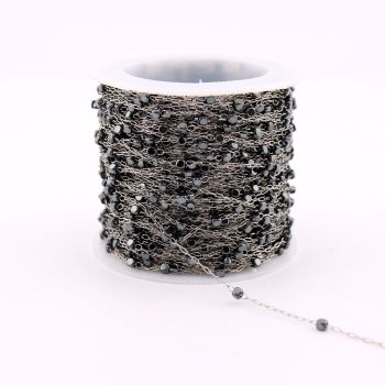 304 Stainless Steel Lanac 3x1mm, Hematit 2x2mm...SSL-23L33B-20m