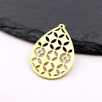 Stainless Steel privezak Gold 24x40x1mm, rupa 2mm (23SSK17CG)