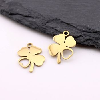 Stainless Steel privezak Gold 13x17x1mm, rupa 2mm (23SSK09BG)