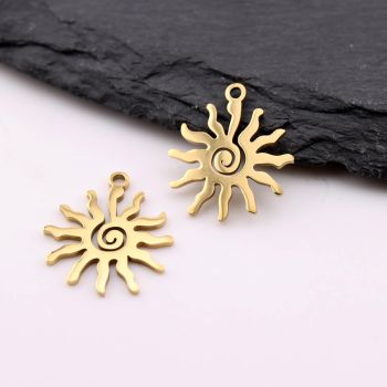 Stainless Steel privezak Gold 15x17x1 mm, rupa 2mm (23SSK08BG)