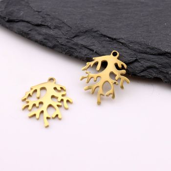 Stainless Steel privezak Gold 12x15x1 mm, rupa 2mm (23SSK08AG)