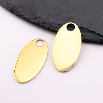 Stainless Steel privezak Gold 20x38x1 mm, rupa 6mm (23SSK16AG)