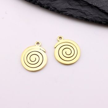 Stainless Steel privezak Gold 15x12x1mm, rupa 2mm (23SSK16BG)