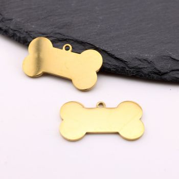 Stainless Steel privezak Gold 17x30x1 mm, rupa 2mm (23SSK14DG)